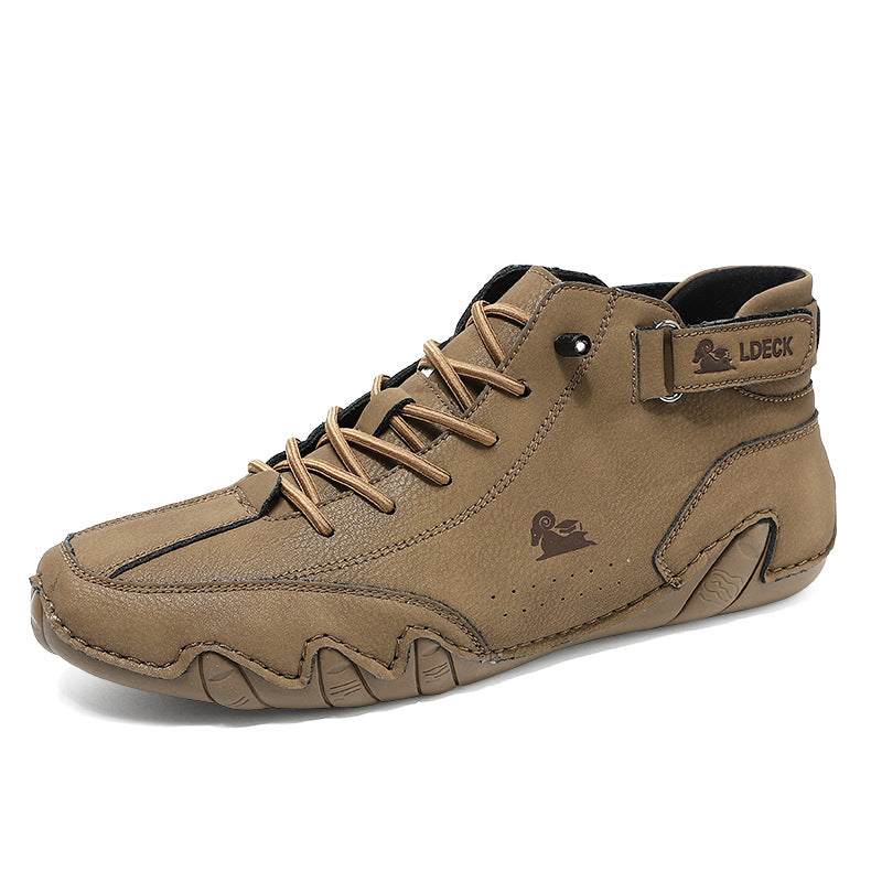 Barefoot Beck Ram Shoes Italian Handmade Suede Velcro High Boots