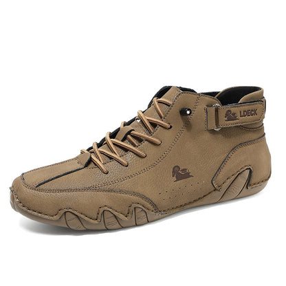 Barefoot Beck Ram Shoes Italian Handmade Suede Velcro High Boots
