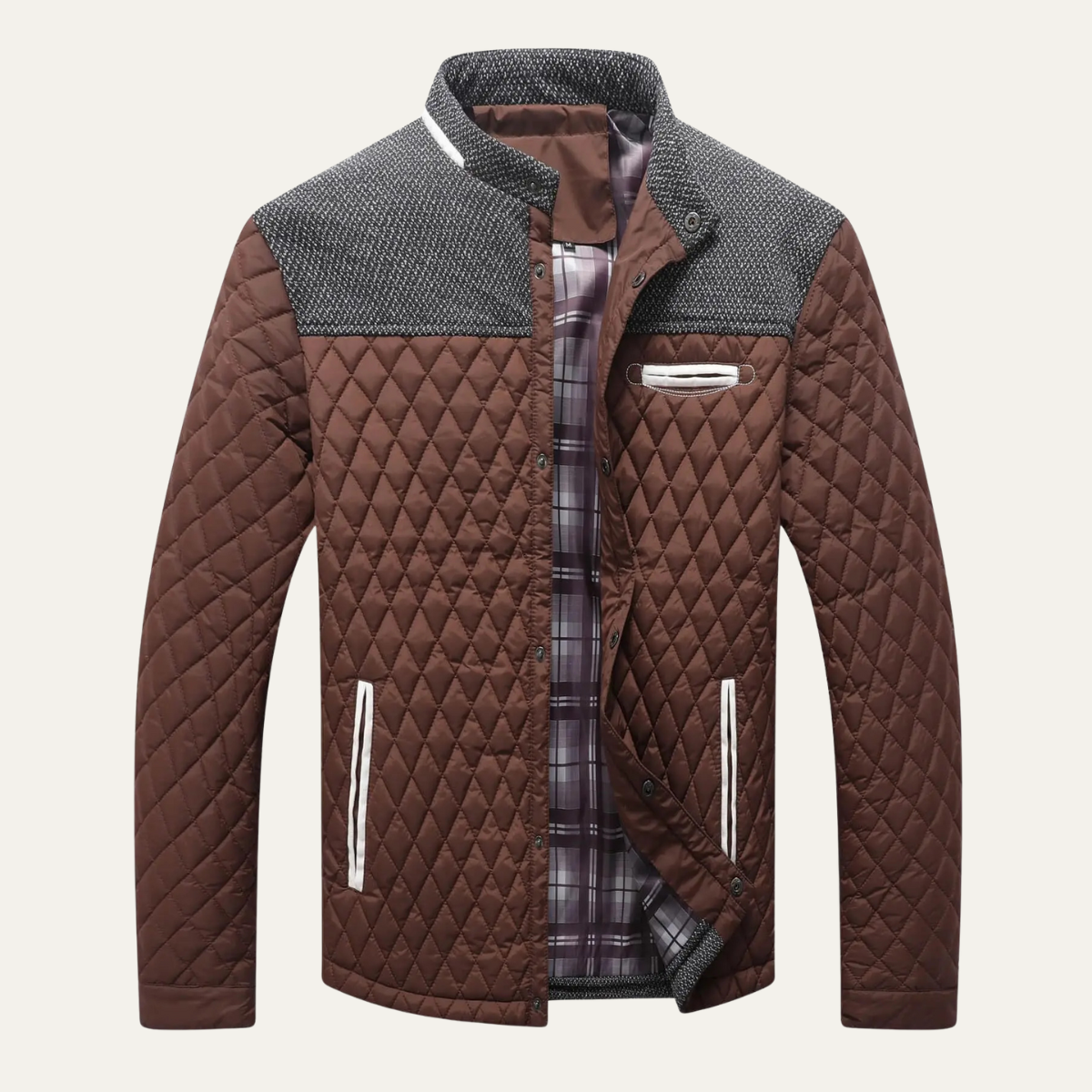Slim Fit Men's Padded Quilted Bomber Coat
