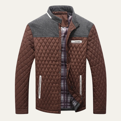 Slim Fit Men's Padded Quilted Bomber Coat