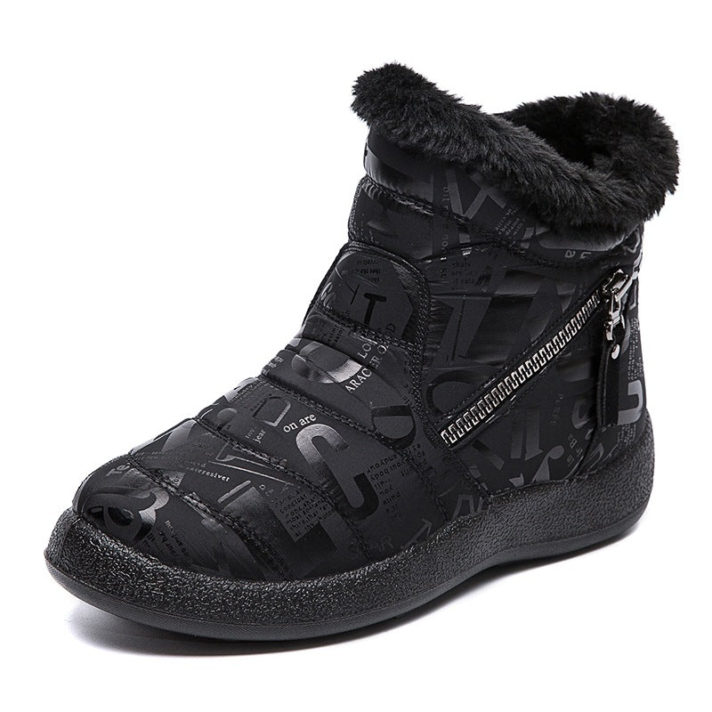 Warm Fur Lining Snow Booties Waterproof Ankle Boots