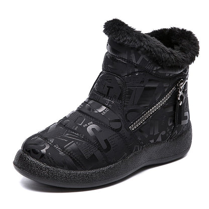 Warm Fur Lining Snow Booties Waterproof Ankle Boots