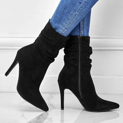 Chic Pointed Toe High Heel Booties