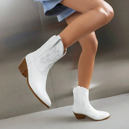 Rugged Ladies Cowboy Ankle Boots