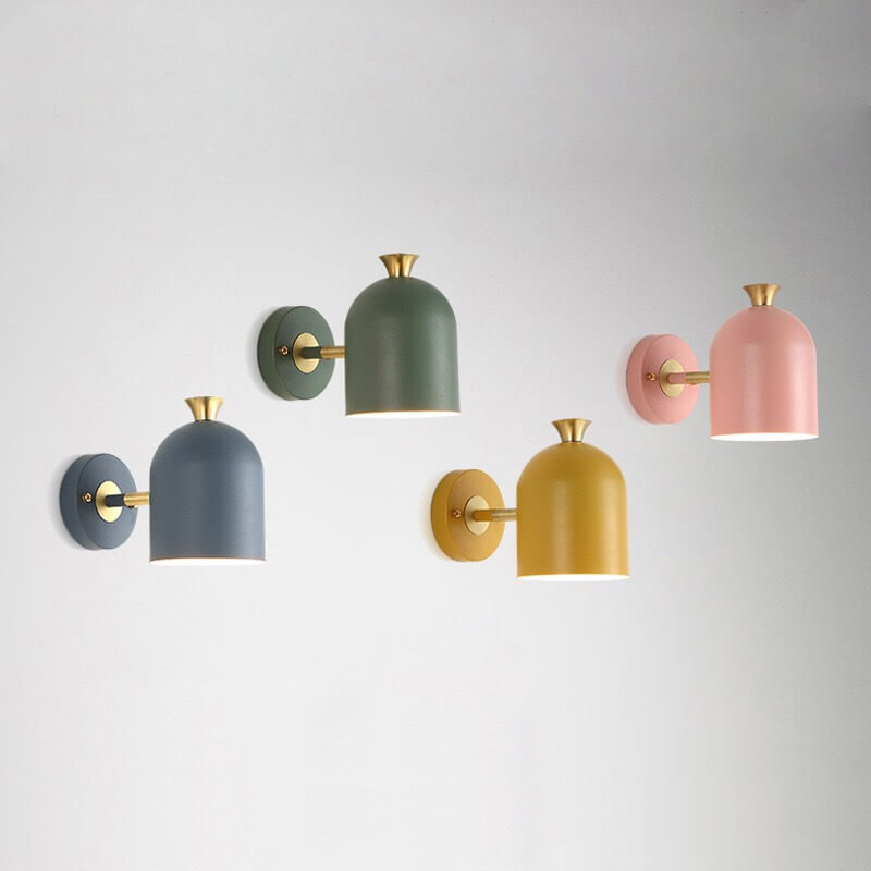 Thin Brushed Steel Round Wall Light Fixture