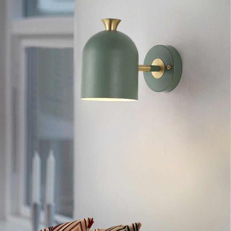 Thin Brushed Steel Round Wall Light Fixture