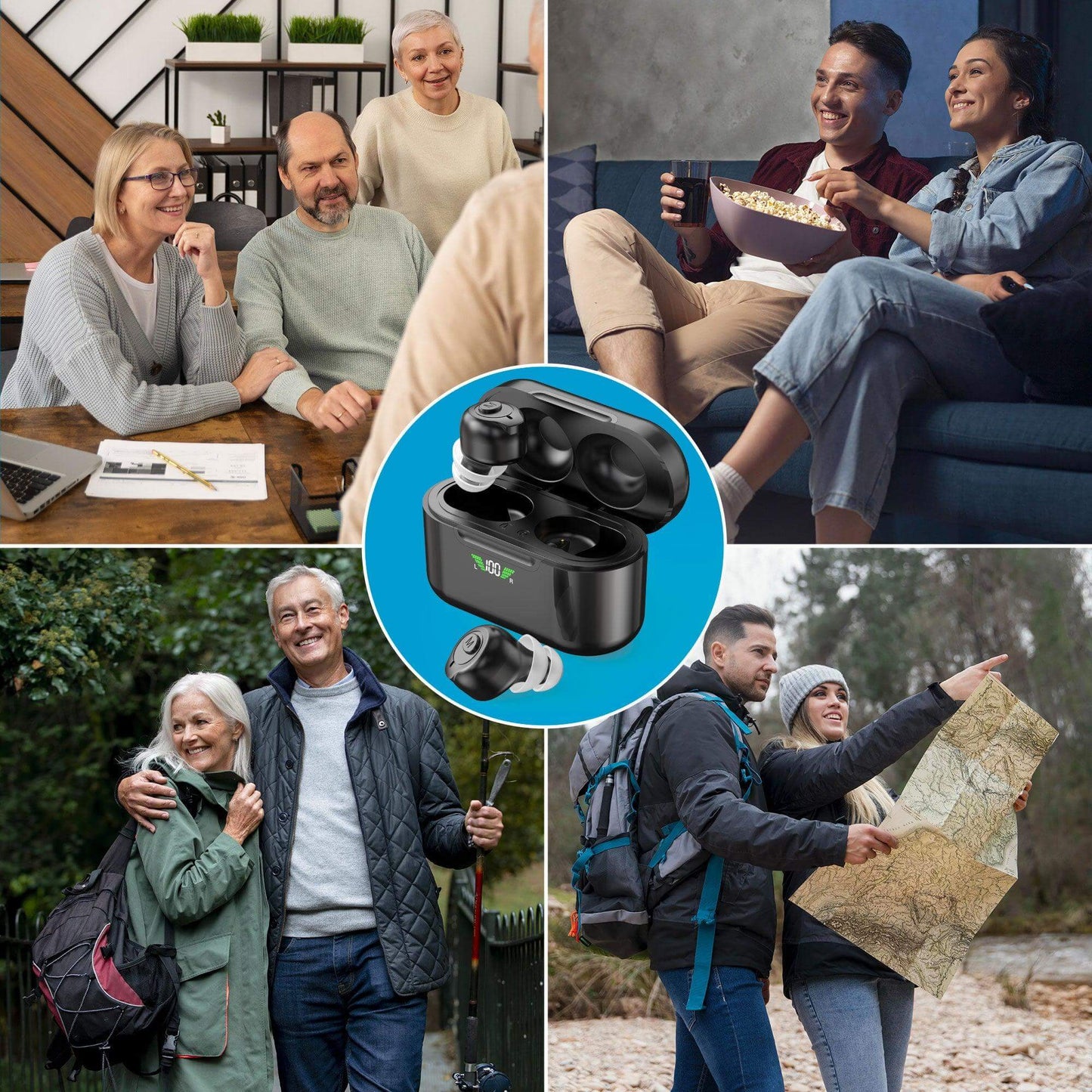 Bluetooth Rechargeable Invisible Hearing Aids for Seniors