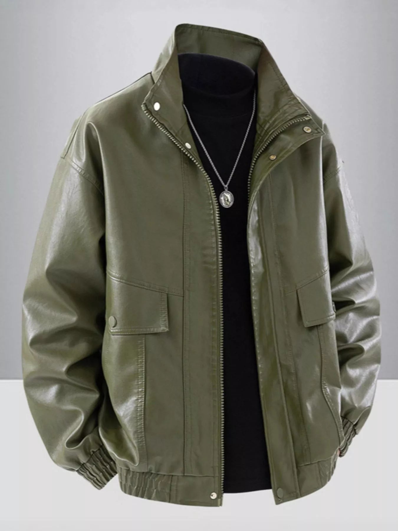 Comfortable Loose Fit Mens Zip Up Jacket