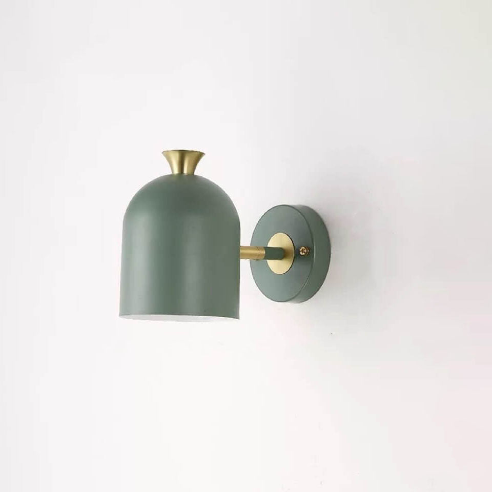 Thin Brushed Steel Round Wall Light Fixture