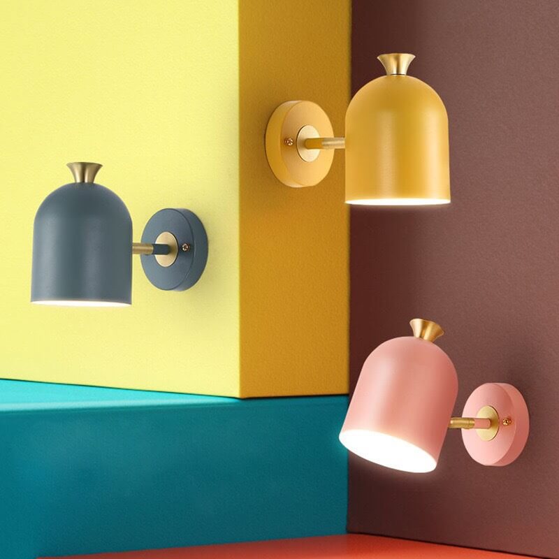 Thin Brushed Steel Round Wall Light Fixture
