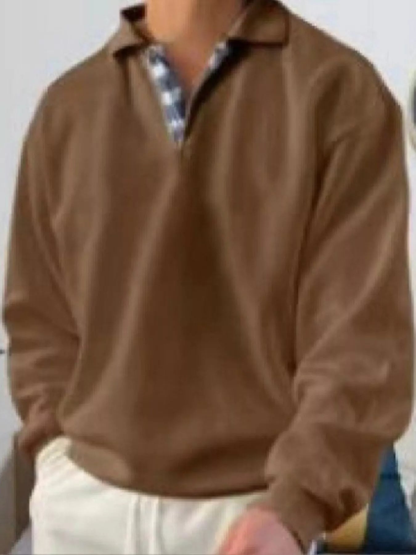 Large Mens Traditional Long Sleeve Polo Shirt