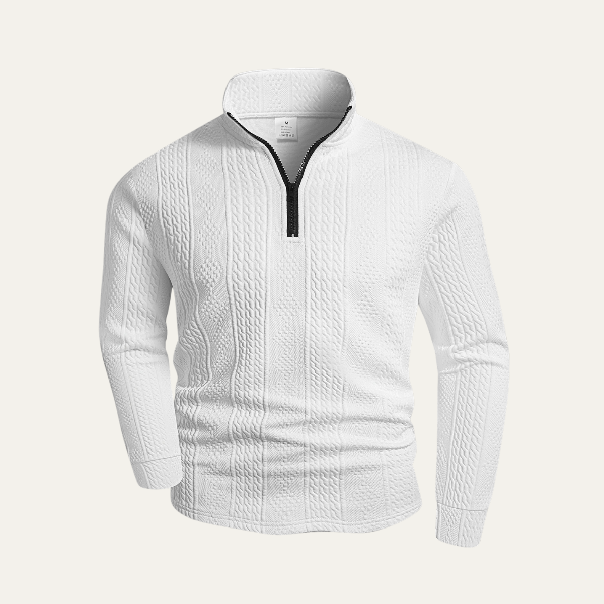 Classic White Crew Neck Knit Sweater - OutfitLondon