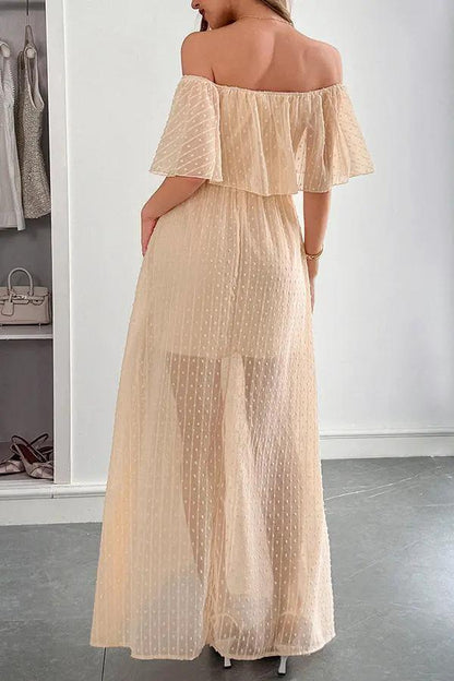 Chic Strapless Plain Maxi Dress