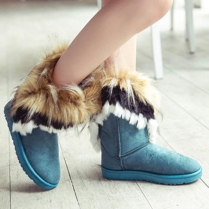 Weiche Warme Kunstpelz-Stiefeletten für Damen