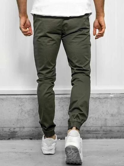 Men's Joggers Pants Sweatpants Simple Solid Color Mid Waist