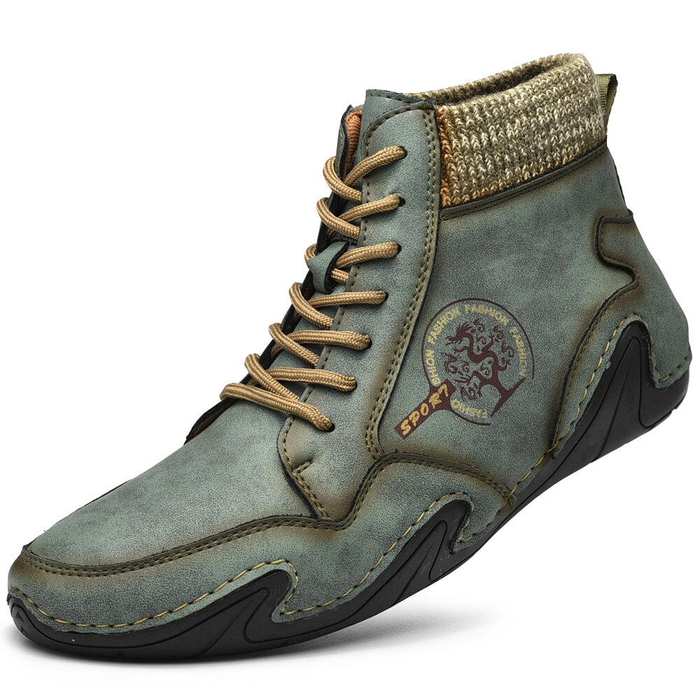 Barefoot Beck Shoes Men's Handmade Soft Slip Resistant Lace Up Leather Ankle Boots
