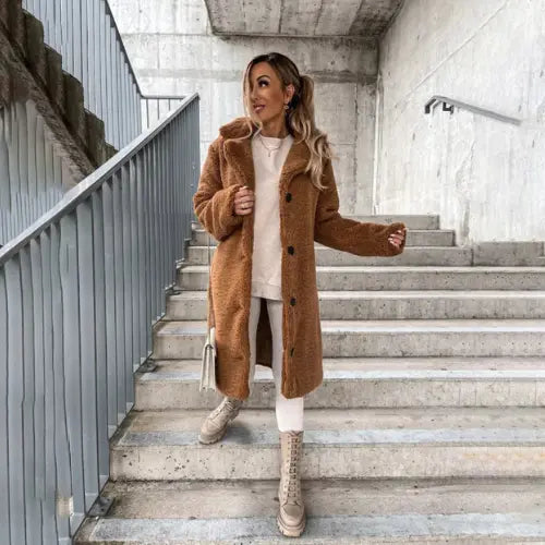 Warm Women's Down Longline Winter Coat