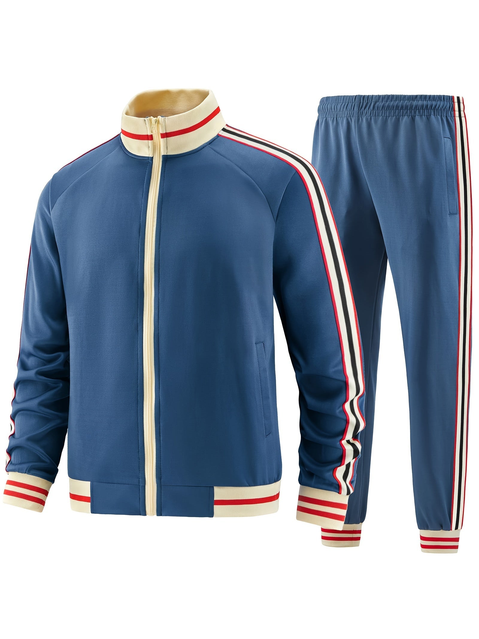 Relaxed Fit Men's Zipper Tracksuit Set - OutfitLondon