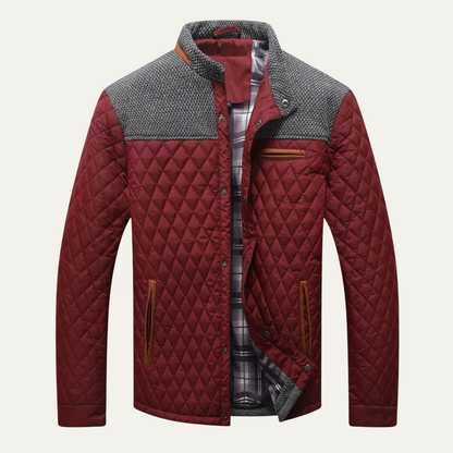 Slim Fit Men's Padded Quilted Bomber Coat
