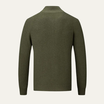 Classic Men's Warm Merino Wool Zip Cardigan