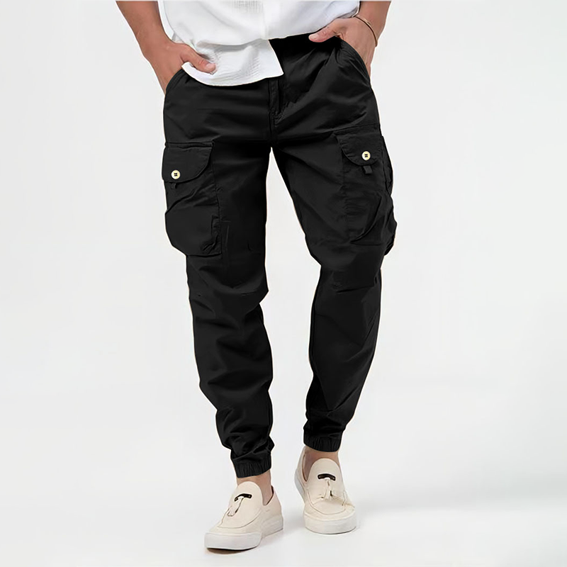Men's Fitted Tactical Cargo Pants with Multiple Pockets