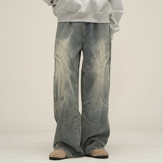 Men's Classic Blue Denim Straight Leg Jeans