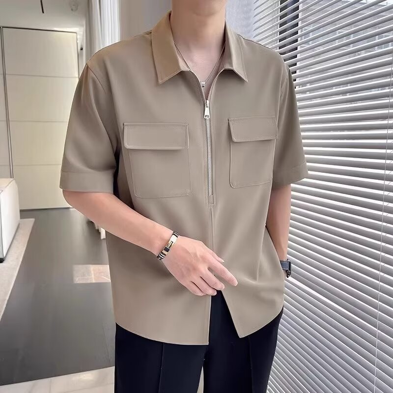 Comfortable Loose Fit Zip Up Casual Shirt
