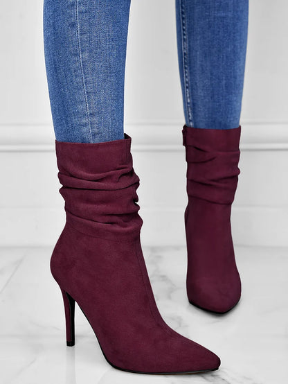 Chic Pointed Toe High Heel Booties