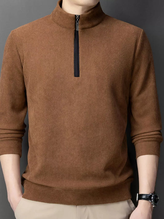 Large Size Corduroy Zip Up Jacket - OutfitLondon