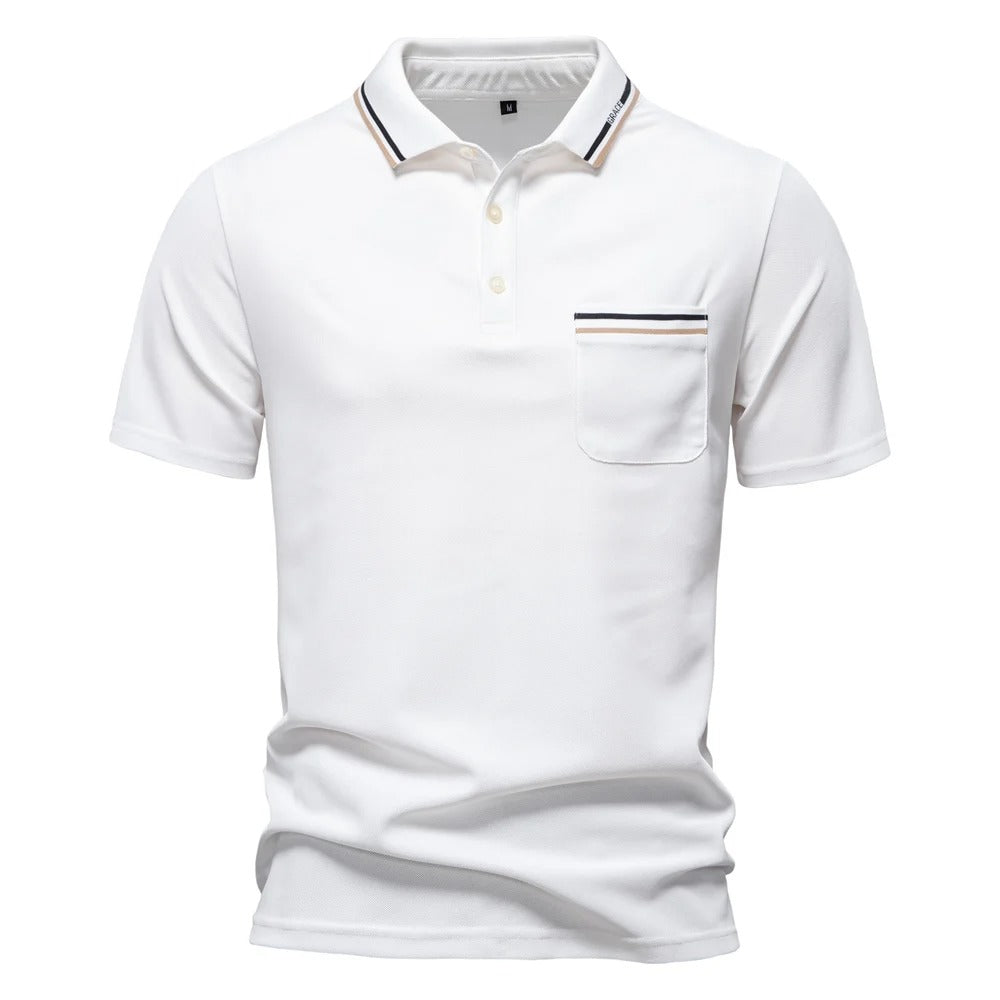 Timeless Polo Shirt with Chest Pocket - OutfitLondon