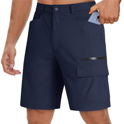 Men's Casual Cotton Cargo Shorts with Multi-Pockets