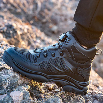 S3 Work Shoes Ultralight, Henner Wear-Resistant Safety Shoes with Steel Cap Swivel Buckle