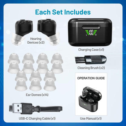 Bluetooth Rechargeable Invisible Hearing Aids for Seniors