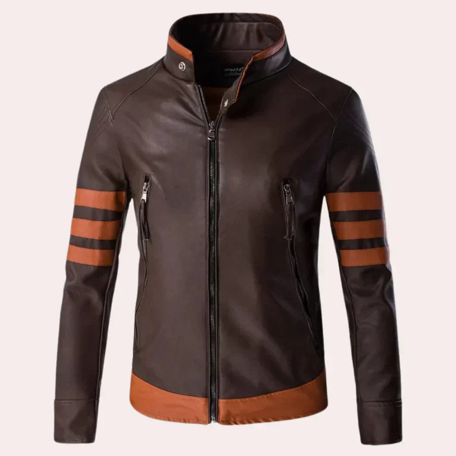 Classic Vintage Leather Biker Jacket for Men - OutfitLondon