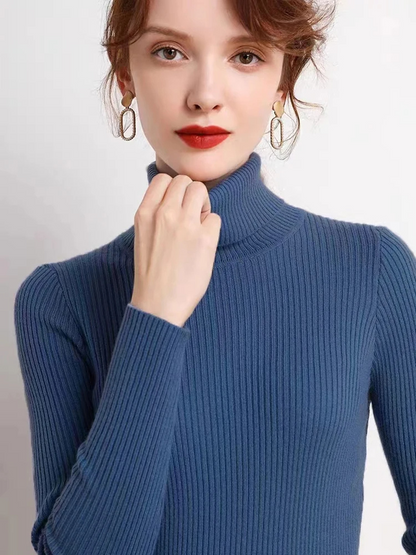 Warm Women's Cable Knit Turtleneck Jumper Sweater