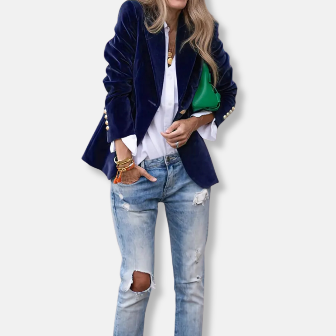 Classic Fit Blazer with Gold Buttons