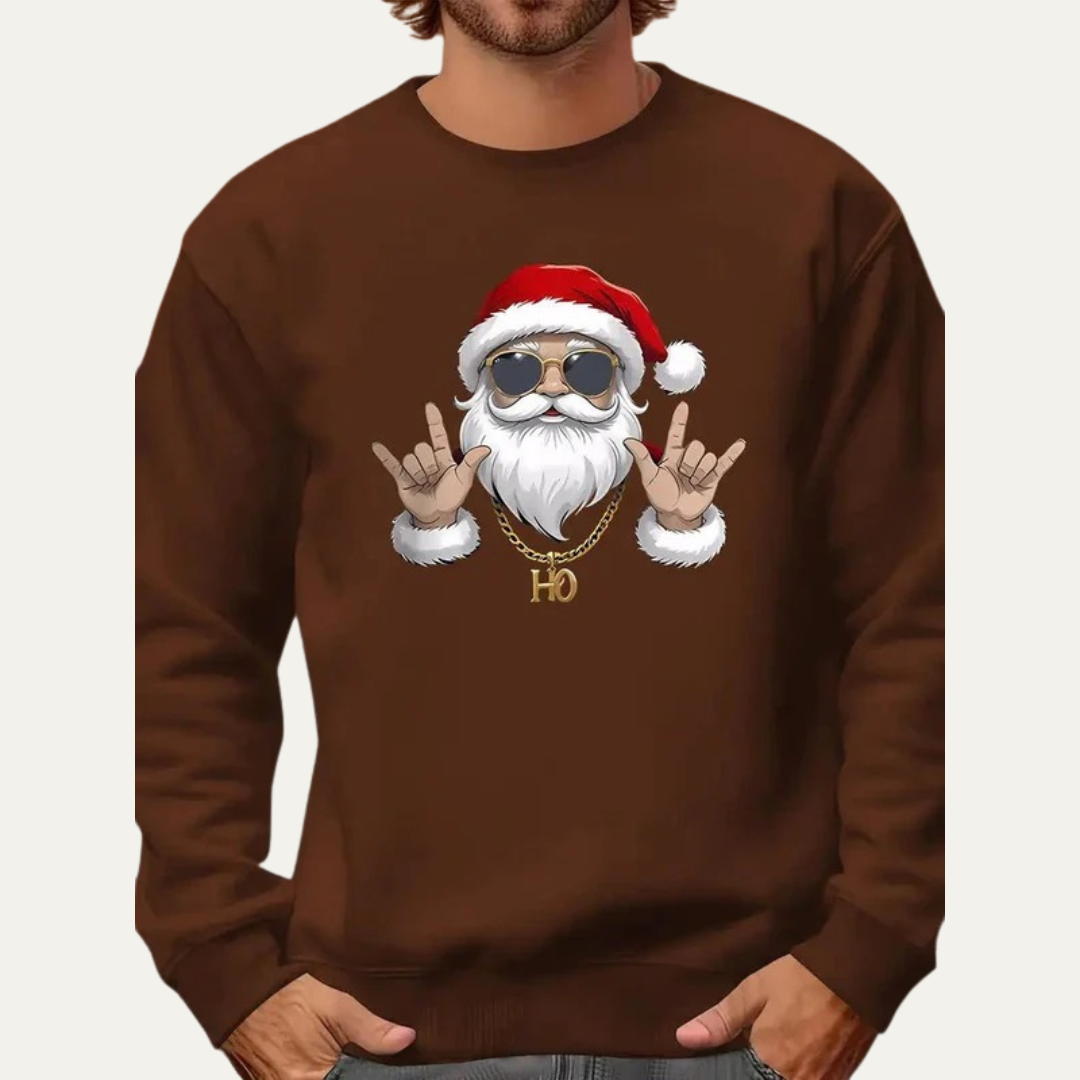Fun Holiday Santa Mens Sweatshirt