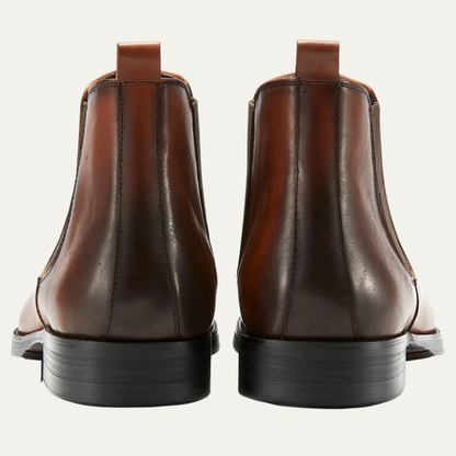 Sleek Men's Black Leather Chelsea Ankle Boots