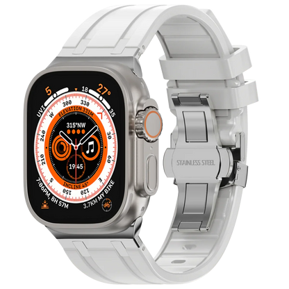 Flexible Rubber Apple Watch Strap With Silver Buckle