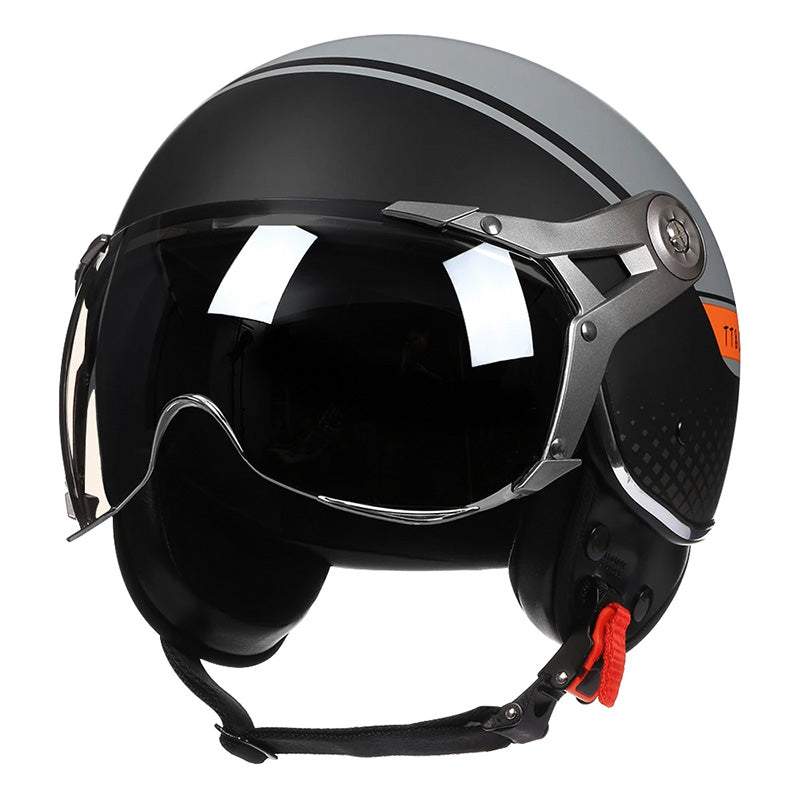 Vintage Style Bike Helmet With Clear Visor