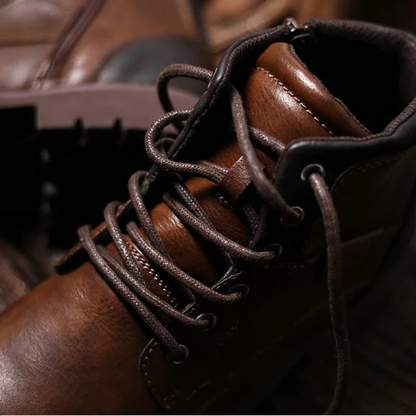 Brown Leather Ankle Boots for Men