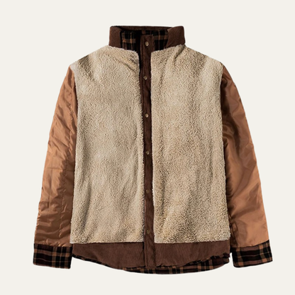 Warm Plaid Fleece Lined Men's Flannel Jacket