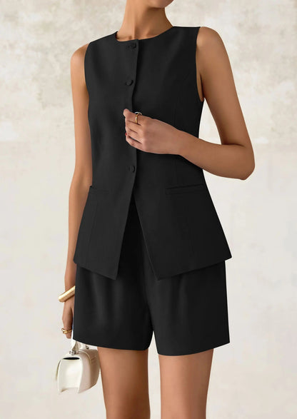 Relaxed Fit Office Two Piece Shorts Suits