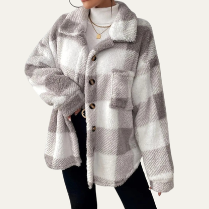 Ladies Large Check Flannel Jacket