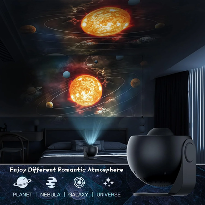 Cosmic Night Sky Projector with Rotating Star Patterns