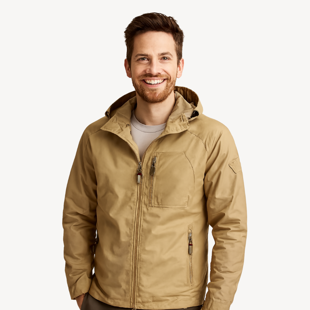 Relaxed Fit Waterproof Zip Up Jacket