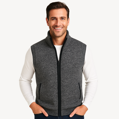 Warm Plaid Lined Men's Vest - OutfitLondon