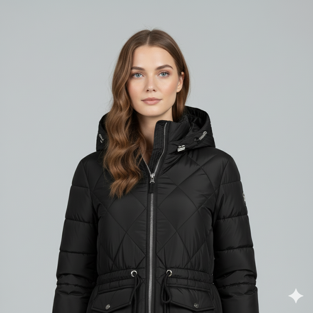 Warm Quilted Hooded Winter Parka for Women