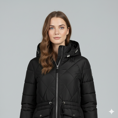 Warm Quilted Hooded Winter Parka for Women
