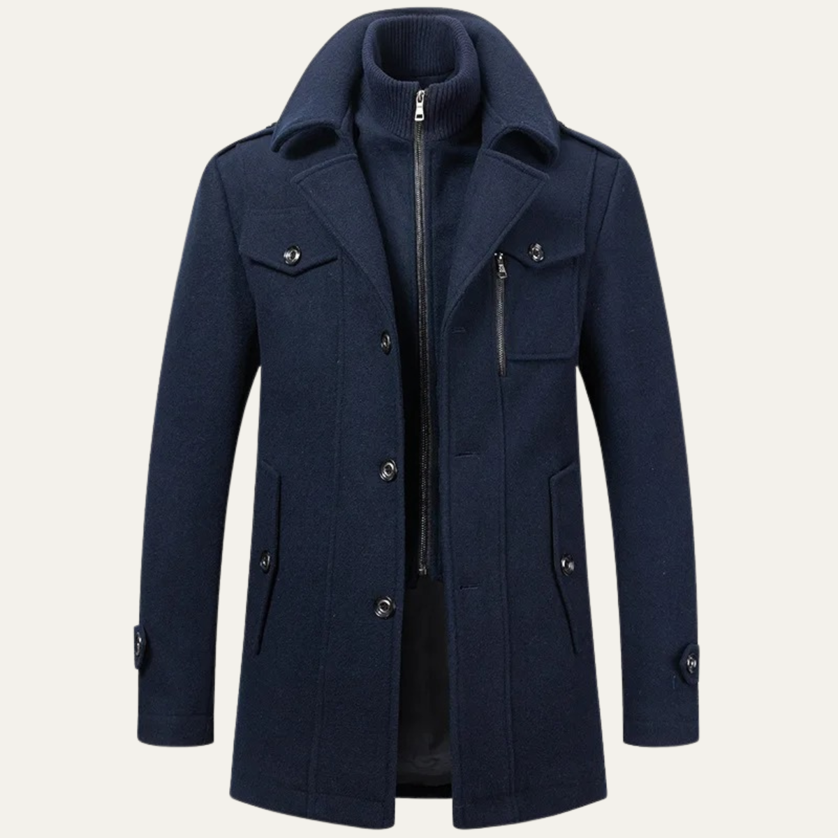 Classic Men's Warm Wool Winter Overcoat